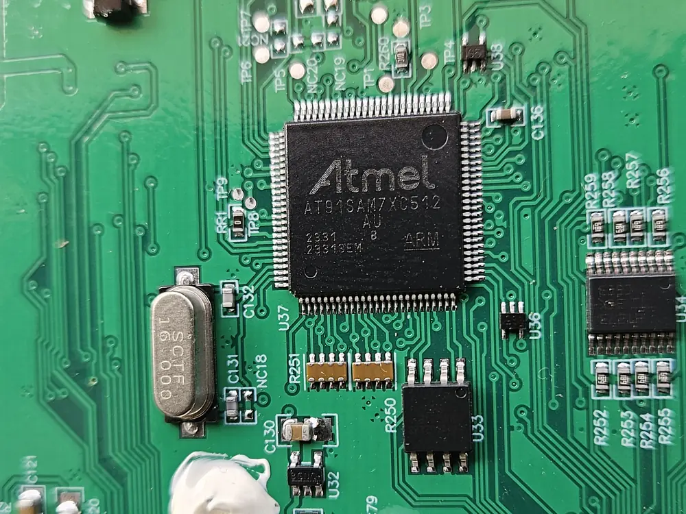 Microcontroller on a circuit board